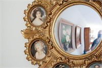 Round Plastic Mirror with Portraits