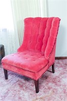Vintage Hot Pink Button Back Chair