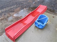 Plastic slide and swing for play set. Slide