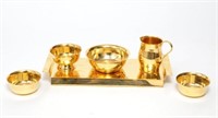 Tea Service in 24K Gold-Plated Metal, 6 Pcs