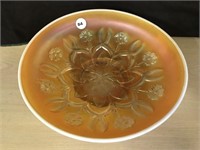 Peach Opalescent Carnival Glass Bowl