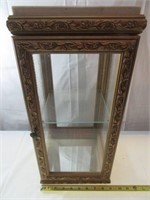 Small display case with 2 glass shelves and