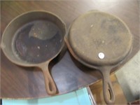 Cast Iron Pans and Lid, both marked 8 and Made in