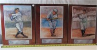 (3) baseball metal signs including, Lou Gehrig,