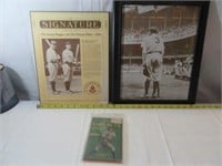 Baseball items including, Babe Ruth last day