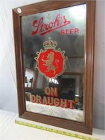 Stroh's Beer Mirror measures 14" X 21".