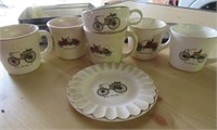 Automobile cups and saucer collections.