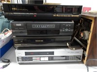 Lot of four VCRs with two remotes