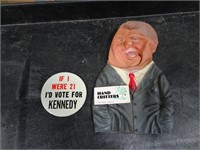 JFK pin and puppet