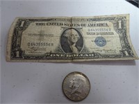 1935 Silver Certificate and 40% Silver Half Dollar