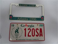 1996 olympics license plate and frame