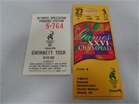 1996 Olympics Baseball ticket and parking pass