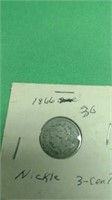 1866 Nickel - 3 Cent - VF