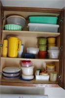 Contents of three kitchen cabinets