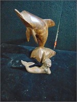 Ironwood Dolphin W/Cast Iron Mermaid