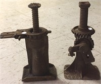 Two Bottle Screw Pipe Jacks, both 9" Tall