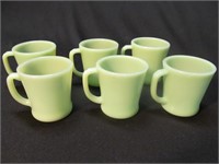 6 Jadeite mugs, Fire King