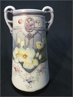 Hand painted 2 handled vase