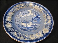 Blue/white plate, circa 1850,Staffordshire, Eng.
