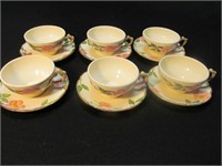 Set of 6 Franciscan Dessert Rose Cups and Suacers