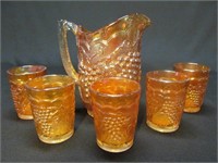 Grape and Cable Pitcher and Tumblers