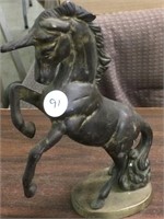 Brass Unicorn Horse, 8" Tall