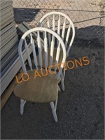 2pc White Wooden Chairs