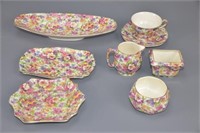 Seven Pieces of Du Barry Chintz