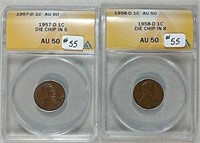 1957-D & 1958-D Lincoln Cents