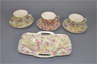Four Chintz Pieces with Three Makers