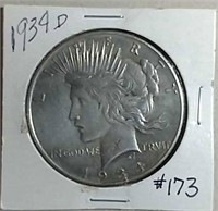 1934-D  Peace Dollar  F