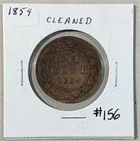 1859  Canadian Large Cent  VF