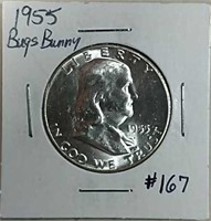 1955  Franklin Half Dollar "Bugs Bunny"  BU