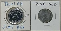 Zap and Beulah, ND tokens