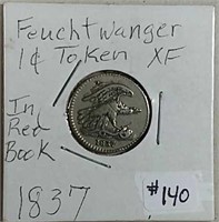 1837  One Cent  Feuchtwanger Token  XF