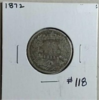 1872-H  Canadian 25 Cents  G