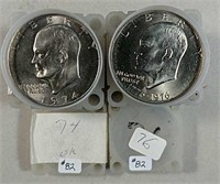 20  1974 & 20 1976  Eisenhower Dollars  AU / Unc