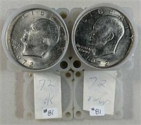 40  1972  Eisenhower Dollars  AU / Unc