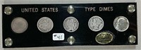 5 coin set of US. Type Dimes