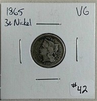 1865  Three-cent Nickel  VG