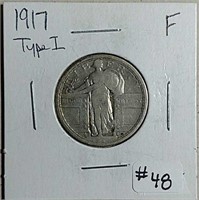 1917  Type I  Standing Liberty Quarter  F