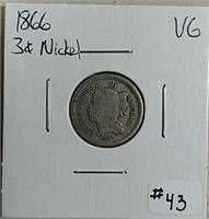 1866  Three-cent Nickel  VG