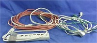 Lot of extension cords and power bar