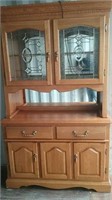 Maple china cabinet with light 48x18x78H