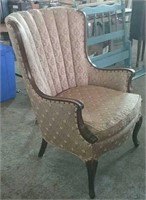 Antique fan back chair -some wear on cushion