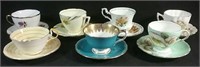 7 tea cups and saucers including Foley, Aynsley
