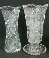 2crystal vases