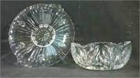 One boat shaped crystal candy dish and