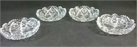 4 small lead crystal candy dishes
