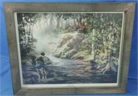 Wooden framed print Secret Creek 29x23H